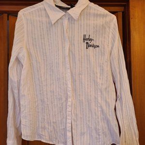 Harley Davidson white button up womans size xl